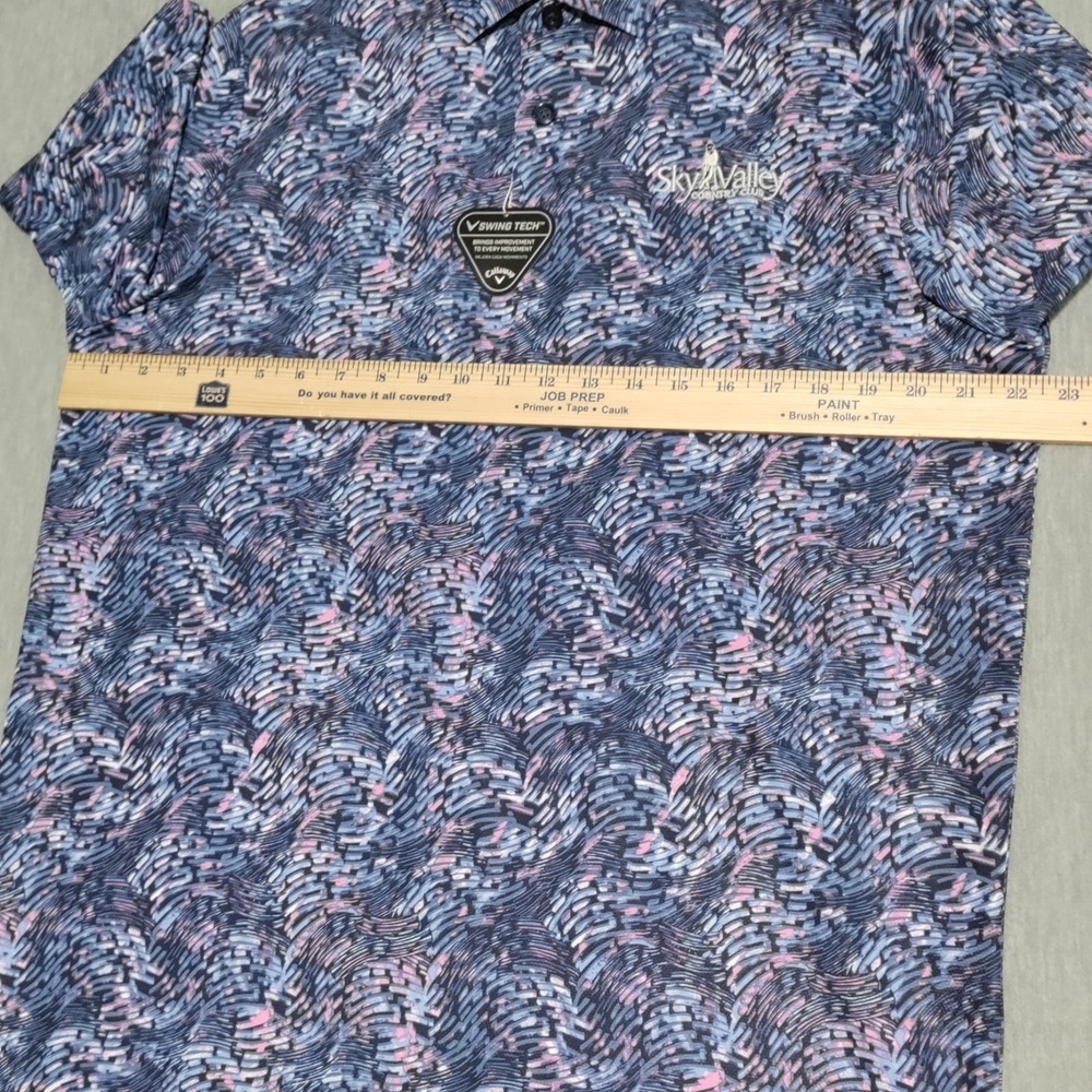 Callaway Swing Tech Golf Polo Shirt Mens Medium Sky Valley Country Club Colorful - Picture 10 of 15